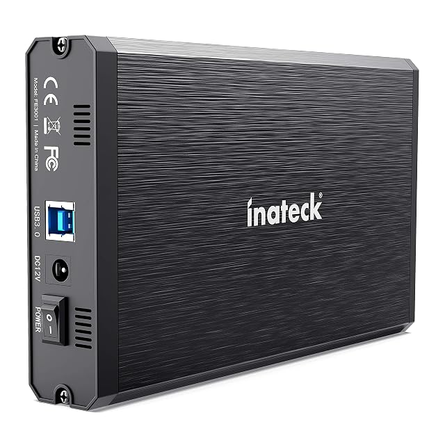 Boîtier Inateck en aluminium pour disque de 3,5 pouces avec voyants d’état bleu et vert