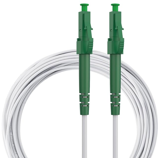 Jarretière fibre simplex jaune Speedoptic avec connecteurs LC/APC verts