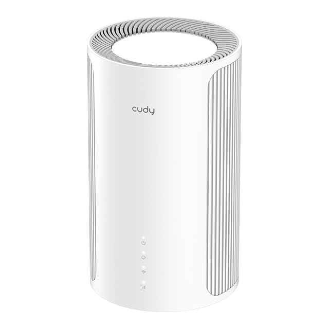Unité maillée Wi-Fi 7 Cudy M11000, cylindre blanc et haut