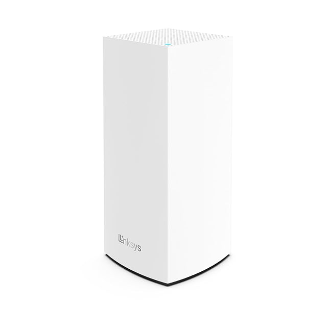 Nœud maillé tribande Linksys Velop MX4200 blanc et haut vu de face