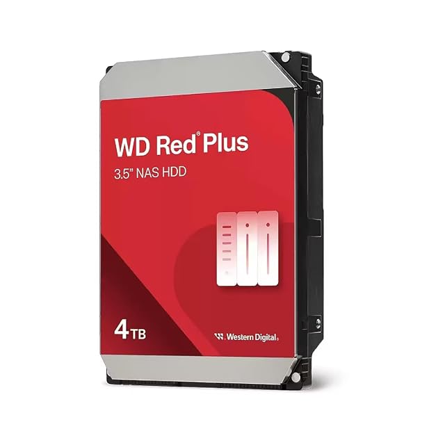 Disque dur NAS WD Red Plus de 4 TB au format 3,5 pouces avec un connecteur SATA