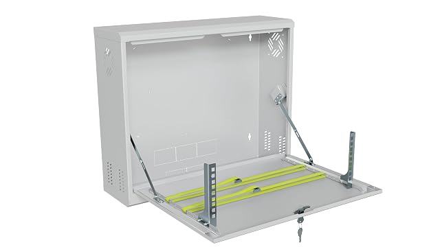 Coffret réseau gris peu profond STALFLEX de trois unités en 19 pouces avec porte frontale