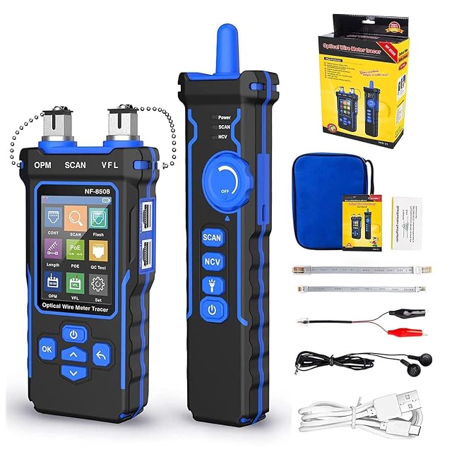 Testeur de câble réseau NOYAFA NF-8508 avec grand écran LCD et mesureur de puissance optique