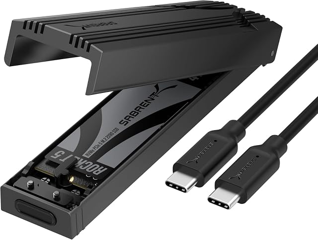 Boîtier SABRENT pour SSD NVMe avec dissipateur en aluminium et prise USB Type-C