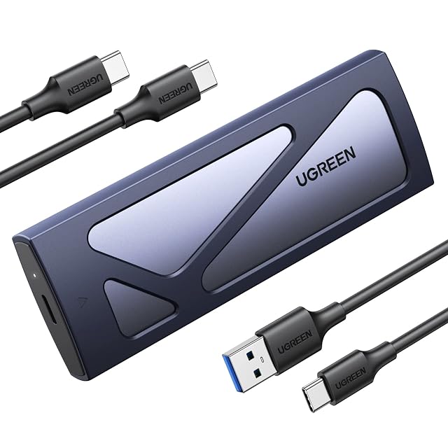 Boîtier UGREEN en aluminium argenté pour SSD M.2 NVMe avec prise USB-C et voyant d’état