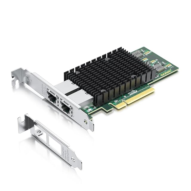 Carte réseau PCI Express 10GbE 10Gtek à deux ports avec deux prises cuivre RJ45