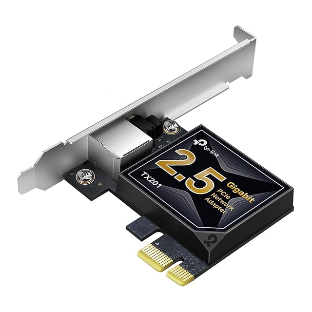 Carte réseau PCIe TP-Link TX201 avec une seule prise RJ45 et une équerre de hauteur normale