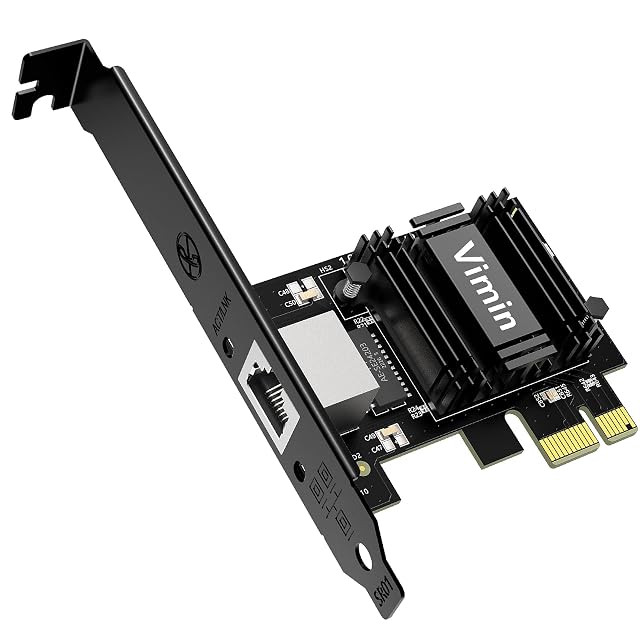 Carte réseau PCIe VIMIN 2.5G Base-T avec une prise RJ45 et un contrôleur Realtek