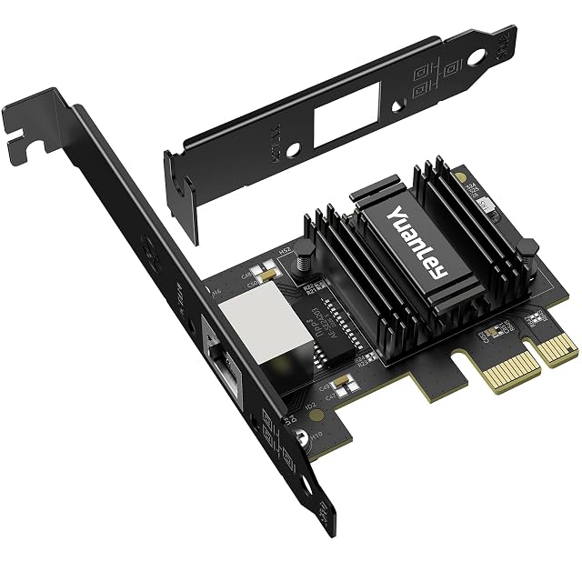 Carte adaptateur Ethernet PCI Express YuanLey 2.5G avec dissipateur et prise RJ45