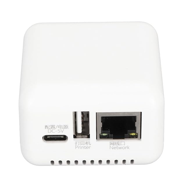 Serveur d’impression sans fil compact SatcOp avec une prise USB et une interface pour câble réseau