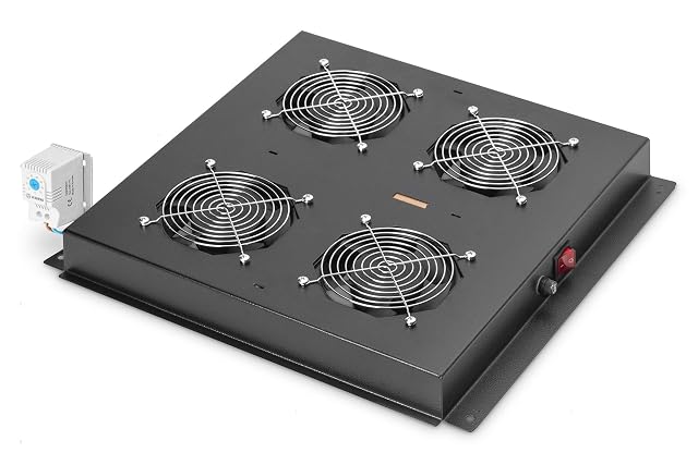 Module de ventilation de toiture DIGITUS noir à quatre ventilateurs pour coffret réseau