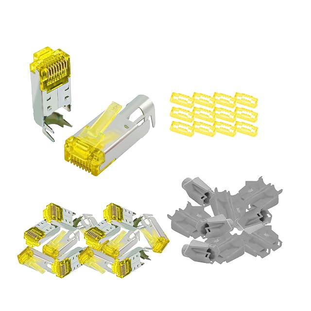 Fiche RJ45 blindée Hirose TM31 BIGtec grise avec guide d’insertion et manchon