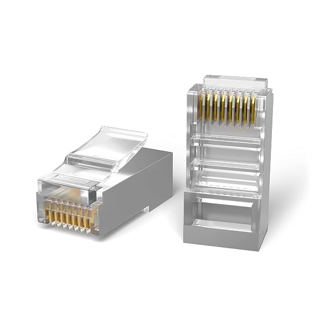 Fiches à sertir RJ45 Cat 6 STP Mr. Tronic, 8P8C, issues d’un lot de cent