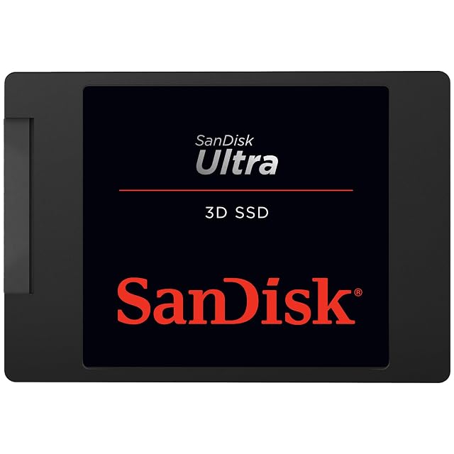 Disque à mémoire interne SATA SanDisk Ultra 3D de 2 TB au format 2,5 pouces en noir