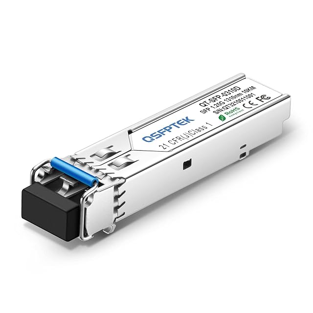 Émetteur-récepteur SFP gigabit QSFPTEK avec un port optique LC duplex et un corps métallique
