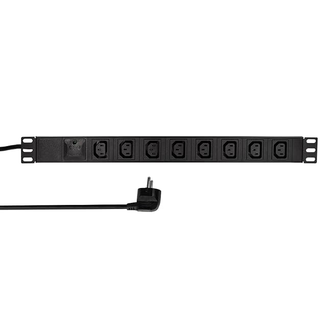 Bloc de prises pour rack 19 pouces LogiLink PDU8A01 noir avec sorties IEC C13