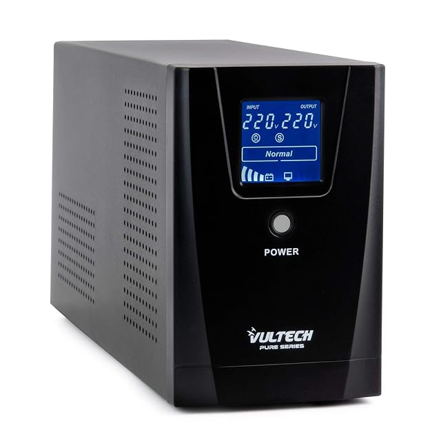 Onduleur tour en interaction de ligne Vultech UPS1500VA-PURE en noir