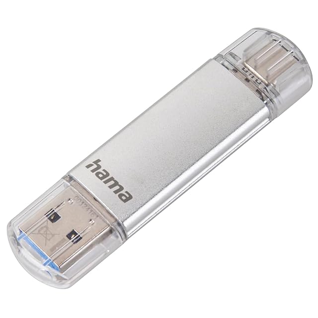 Clé USB Hama C-Laeta de 128 GB avec un corps métallique et une fiche USB Type-C