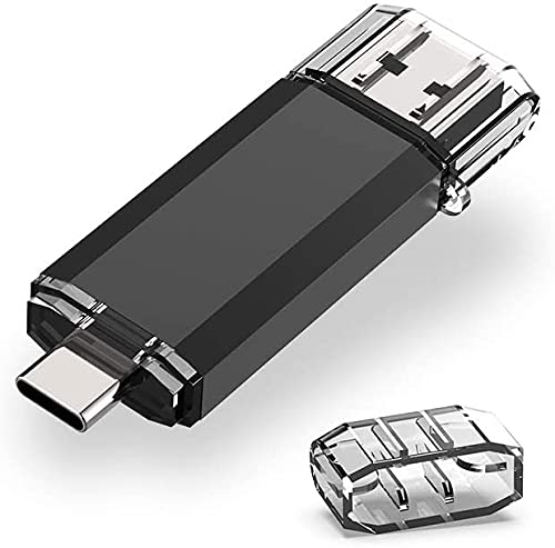 Clé USB double interface RAOYI noire de 128 GB avec une fiche USB Type-A à un bout et une fiche Type-C à l’autre