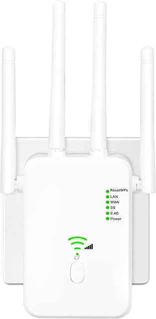 Répéteur sans fil bibande Bfhdbdt blanc avec quatre antennes externes