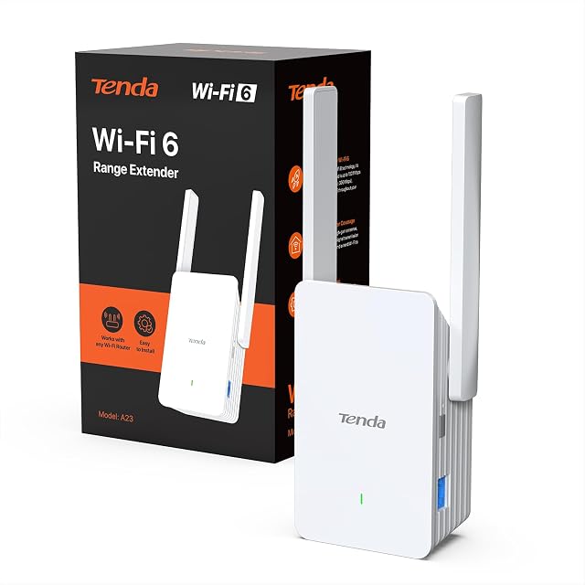Répéteur Wi-Fi 6 à brancher Tenda A23 blanc avec un voyant d’état